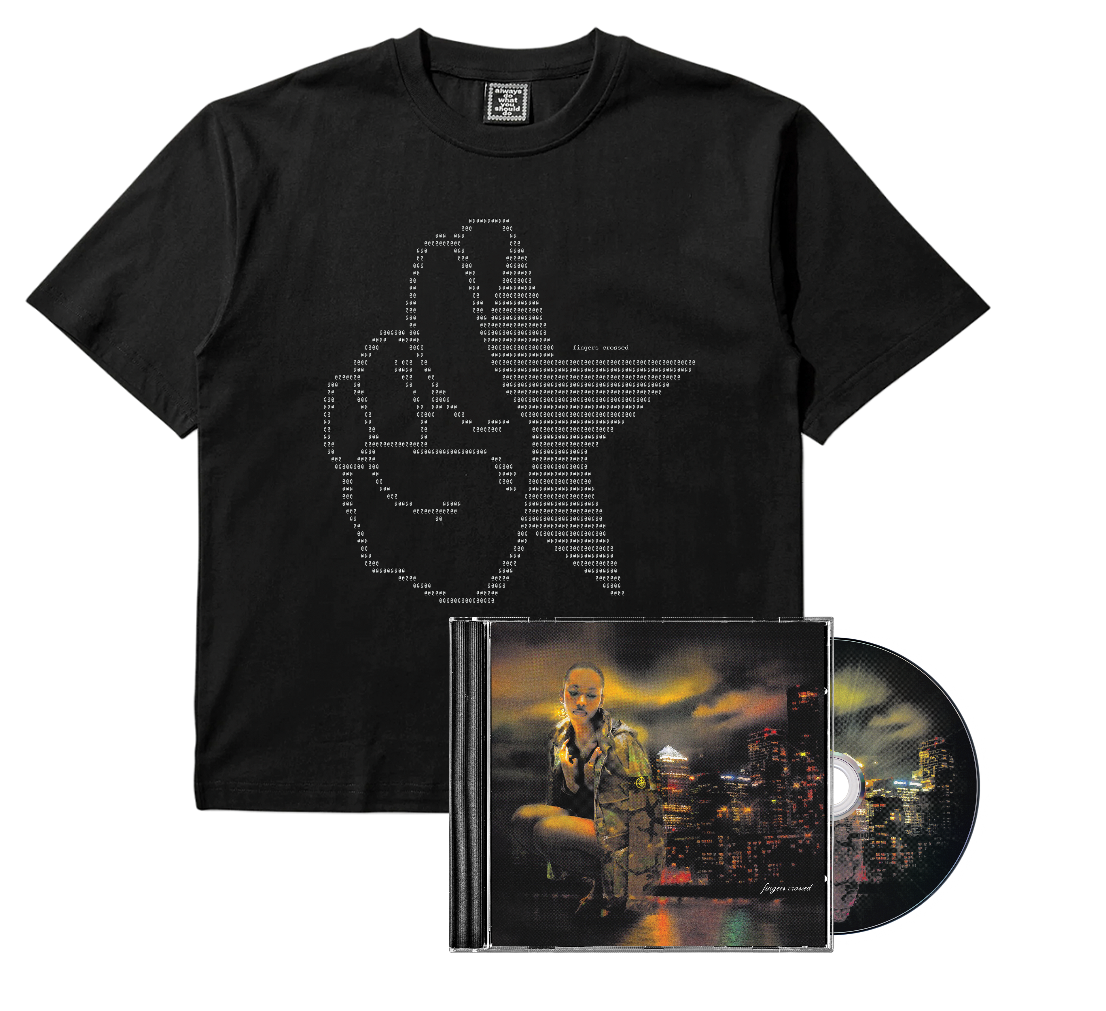 fingers crossed: cd + always ascii tee